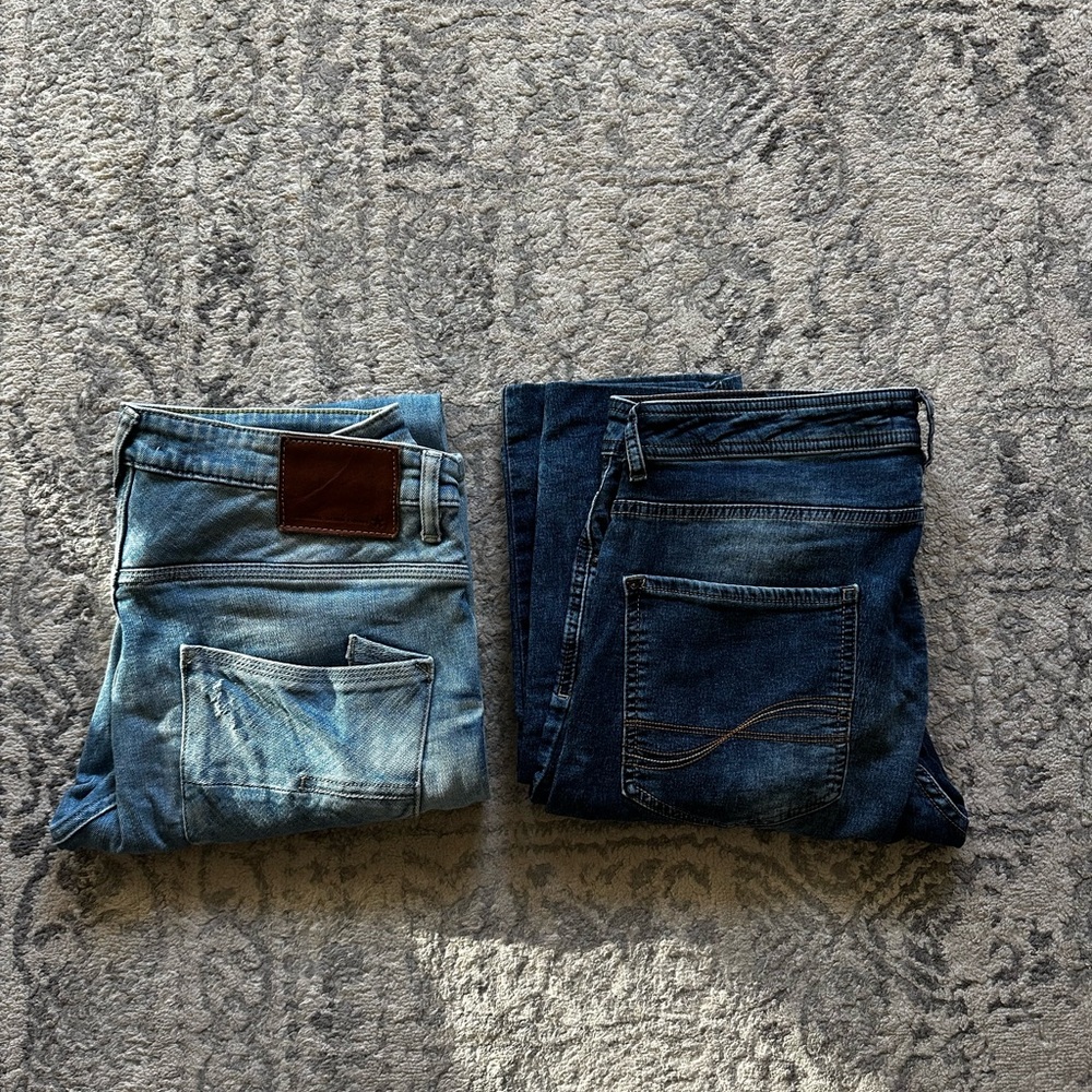 Denim Jeans Set - Light and Dark Blue